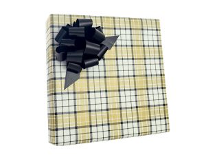 Gift Wrap Rolls - Metallic Gold Plaid