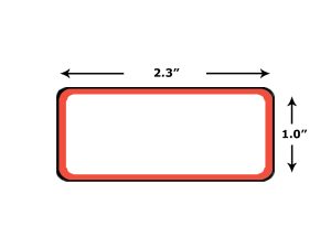 KAHOOTS - 2.3" x 1" White Labels with Red Border